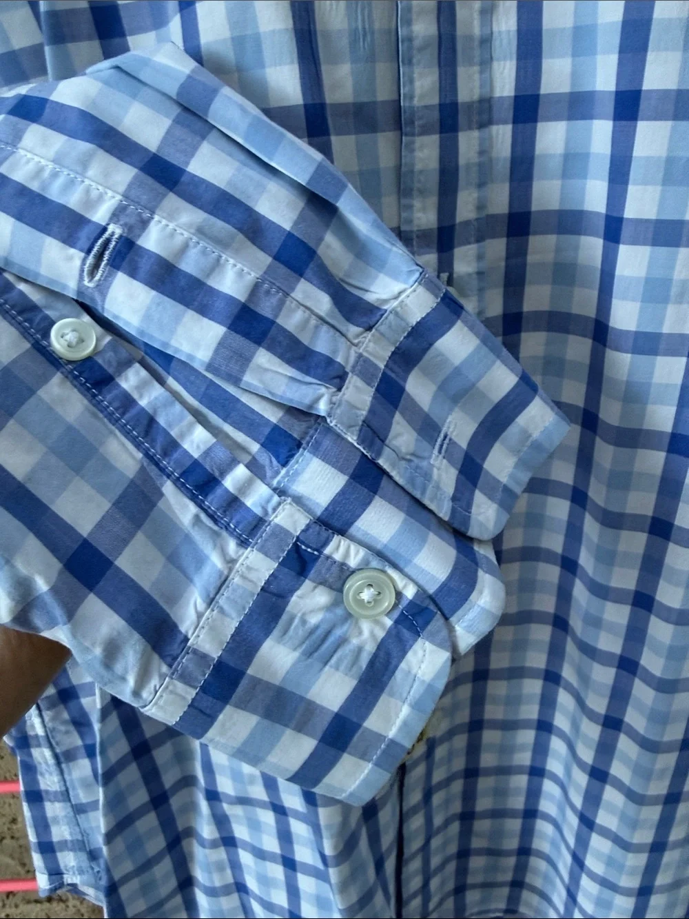 J. Crew Blue and White Plaid Button-Down Shirt